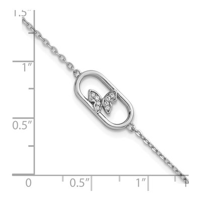 Sterling Silver CZ Butterfly Bracelet – view 6