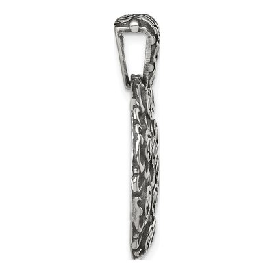 Sterling Silver Antiqued Floral Disc Pendant – view 3