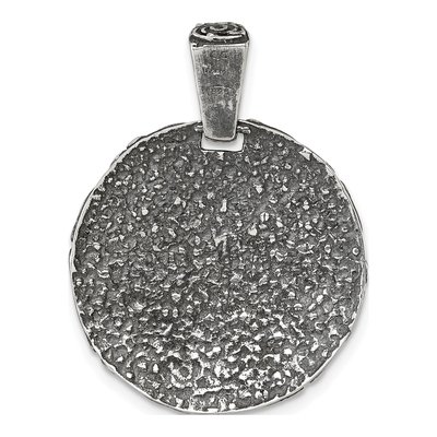 Sterling Silver Antiqued Floral Disc Pendant – view 4