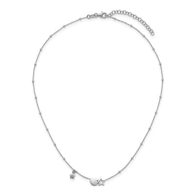 Sterling Silver Heart Stars Pendant Necklace – view 5