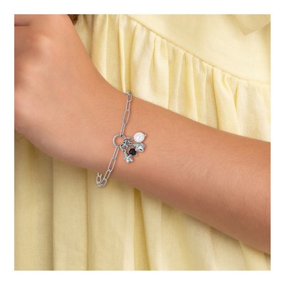 Sterling Silver Freshwater Cultured Pearl Star Paperclip Charm Bracelet – view 6