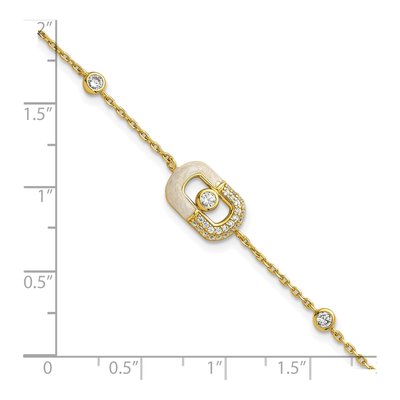 Gold-Plated Sterling Silver CZ Enamel Bracelet – view 6