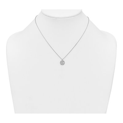 Sterling Silver CZ Circle Pendant Necklace – view 4