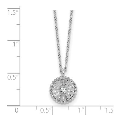 Sterling Silver CZ Circle Pendant Necklace – view 6