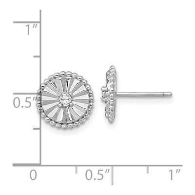 Sterling Silver CZ Beaded Circle Stud Earrings – view 4