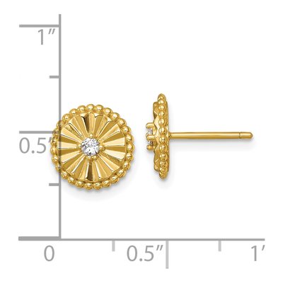 Gold-Plated Sterling Silver CZ Circle Stud Earrings – view 4