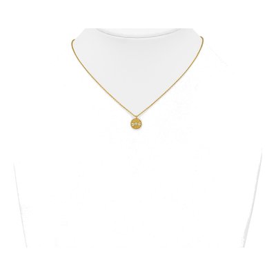 Gold-Plated Sterling Silver CZ Circle Pendant Necklace – view 4
