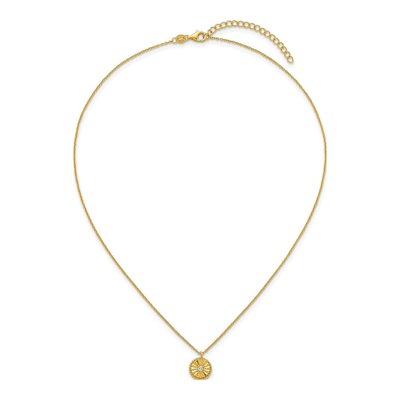 Gold-Plated Sterling Silver CZ Circle Pendant Necklace – view 5