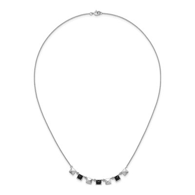 Sterling Silver CZ Pyramid Square Necklace – view 5