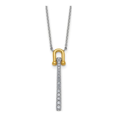 Sterling Silver CZ Pendant Necklace