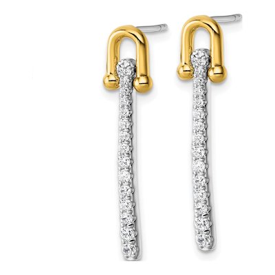Sterling Silver CZ Dangle Earrings – view 3
