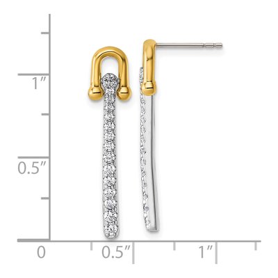 Sterling Silver CZ Dangle Earrings – view 4