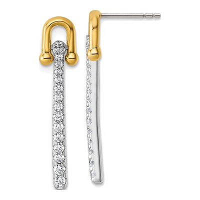 Sterling Silver CZ Dangle Earrings