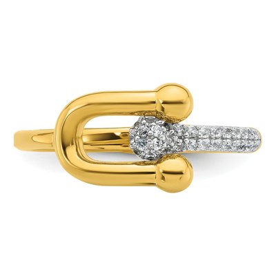 Gold-Plated Sterling Silver CZ Fashion Ring – view 5