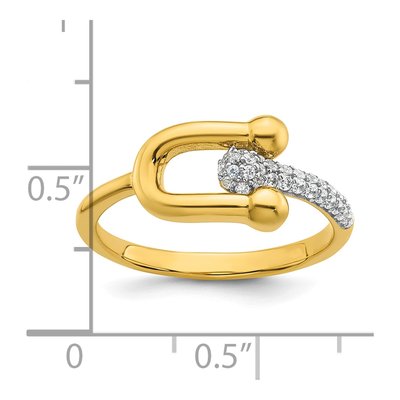 Gold-Plated Sterling Silver CZ Fashion Ring – view 6
