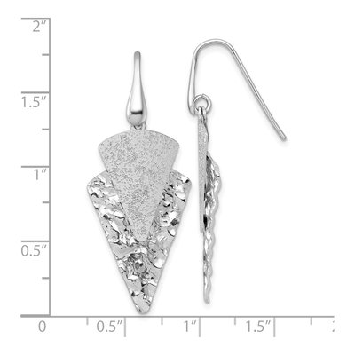 Sterling Silver Hammered Triangle Dangle Earrings – view 4