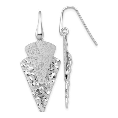 Sterling Silver Hammered Triangle Dangle Earrings