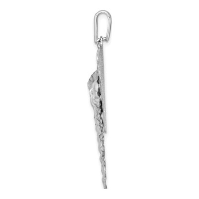 Sterling Silver Hammered Triangle Pendant – view 3