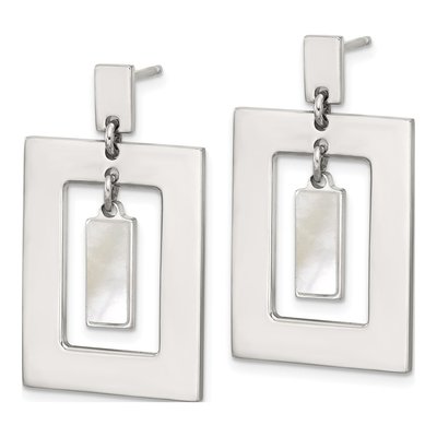 Sterling Silver Mother of Pearl Dangle Earrings – view 2