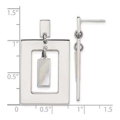 Sterling Silver Mother of Pearl Dangle Earrings – view 4