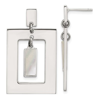Sterling Silver Mother of Pearl Dangle Earrings