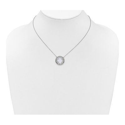 Sterling Silver Mother of Pearl Filigree Pendant Necklace – view 3