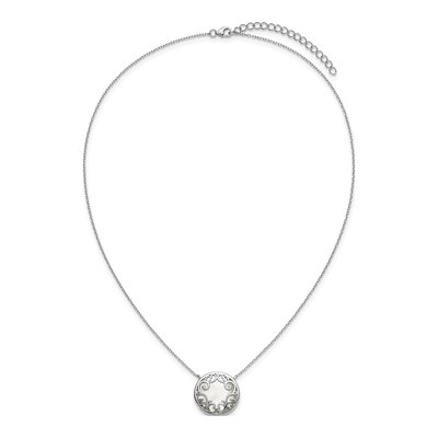 Sterling Silver Mother of Pearl Filigree Pendant Necklace – view 4