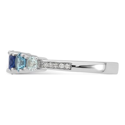 Sterling Silver Aquamarine 5-Stone Ring – view 4