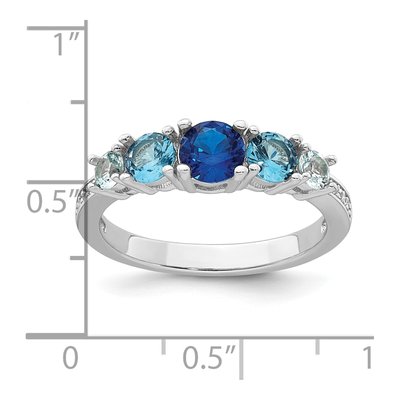 Sterling Silver Aquamarine 5-Stone Ring – view 6