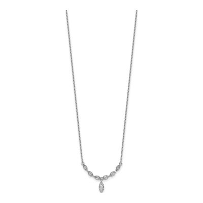 Sterling Silver CZ Drop Necklace – view 3