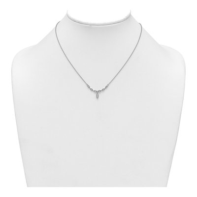 Sterling Silver CZ Drop Necklace – view 4