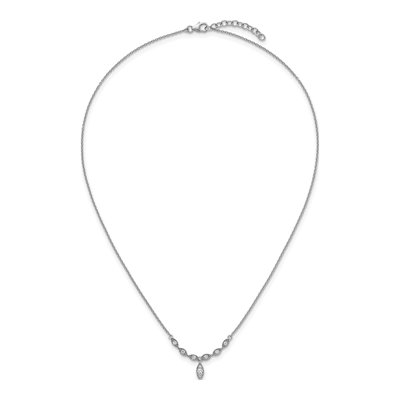 Sterling Silver CZ Drop Necklace – view 5