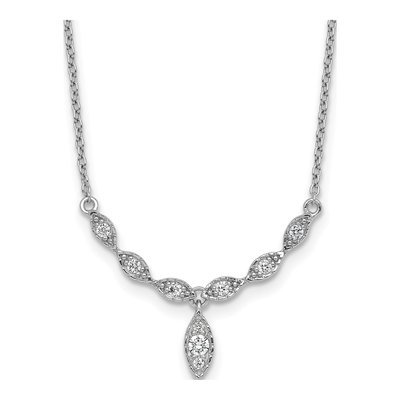 Sterling Silver CZ Drop Necklace