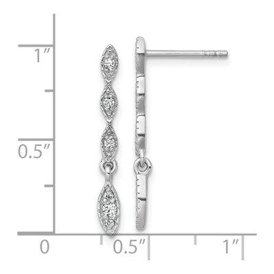 Sterling Silver CZ Dangle Earrings – view 4