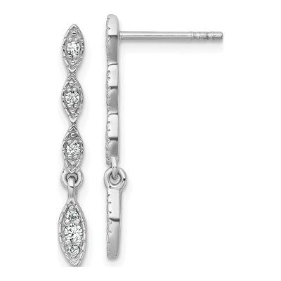 Sterling Silver CZ Dangle Earrings