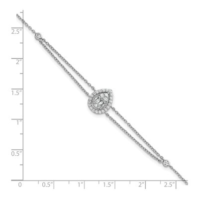 Sterling Silver CZ Teardrop Halo Bracelet – view 6
