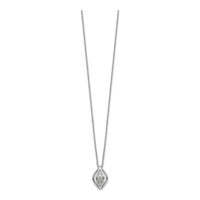 Sterling Silver CZ Marquise Pendant Necklace – view 3