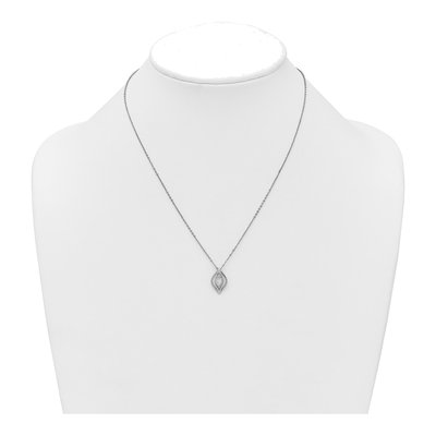 Sterling Silver CZ Marquise Pendant Necklace – view 4
