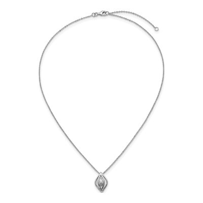 Sterling Silver CZ Marquise Pendant Necklace – view 5