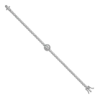 Sterling Silver CZ Halo Bracelet – view 3