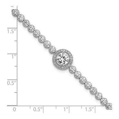 Sterling Silver CZ Halo Bracelet – view 6