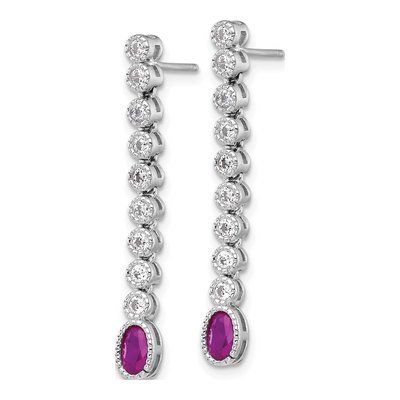 Sterling Silver CZ Dangle Earrings – view 3