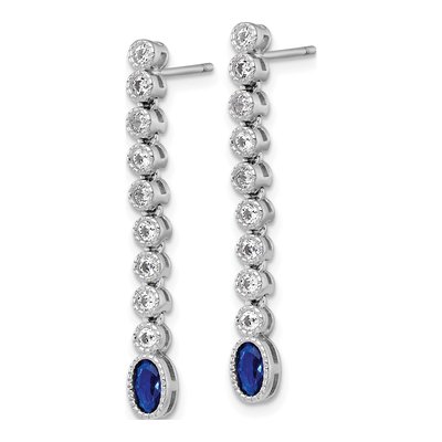 Sterling Silver CZ Dangle Earrings – view 3