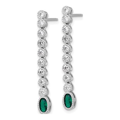 Sterling Silver CZ Dangle Earrings – view 3