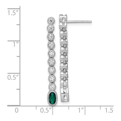 Sterling Silver CZ Dangle Earrings – view 4