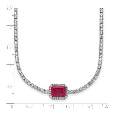 Sterling Silver CZ Halo Necklace – view 6