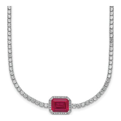 Sterling Silver CZ Halo Necklace