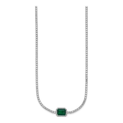 Sterling Silver CZ Halo Necklace – view 3