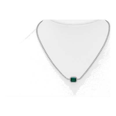 Sterling Silver CZ Halo Necklace – view 4