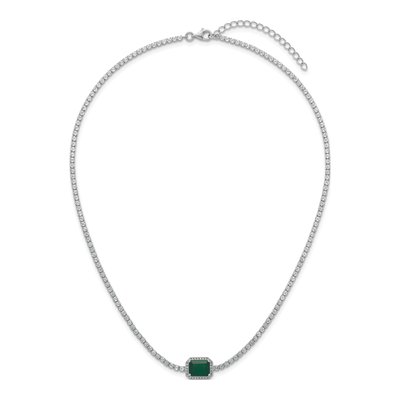 Sterling Silver CZ Halo Necklace – view 5